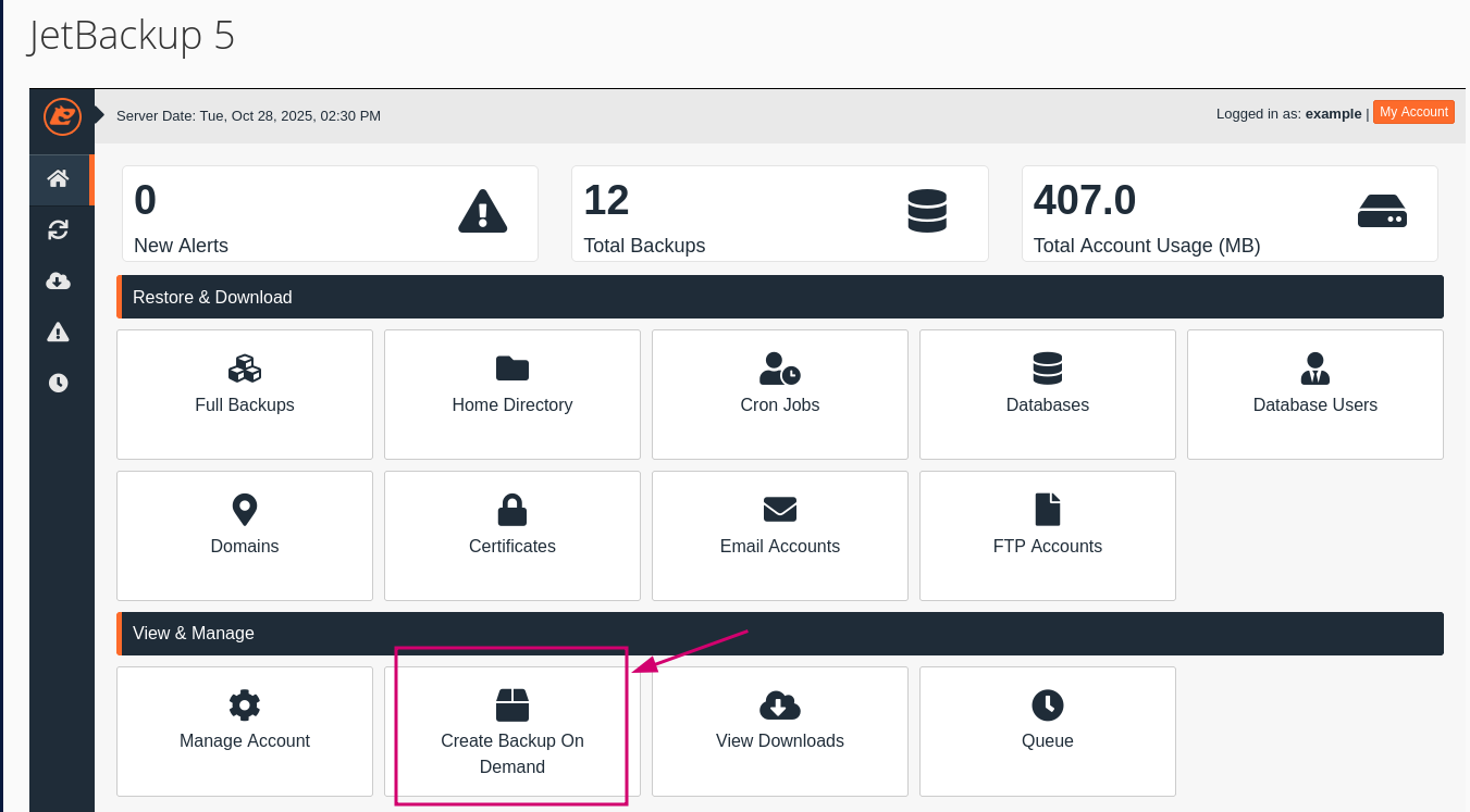 Create Backup On Demand